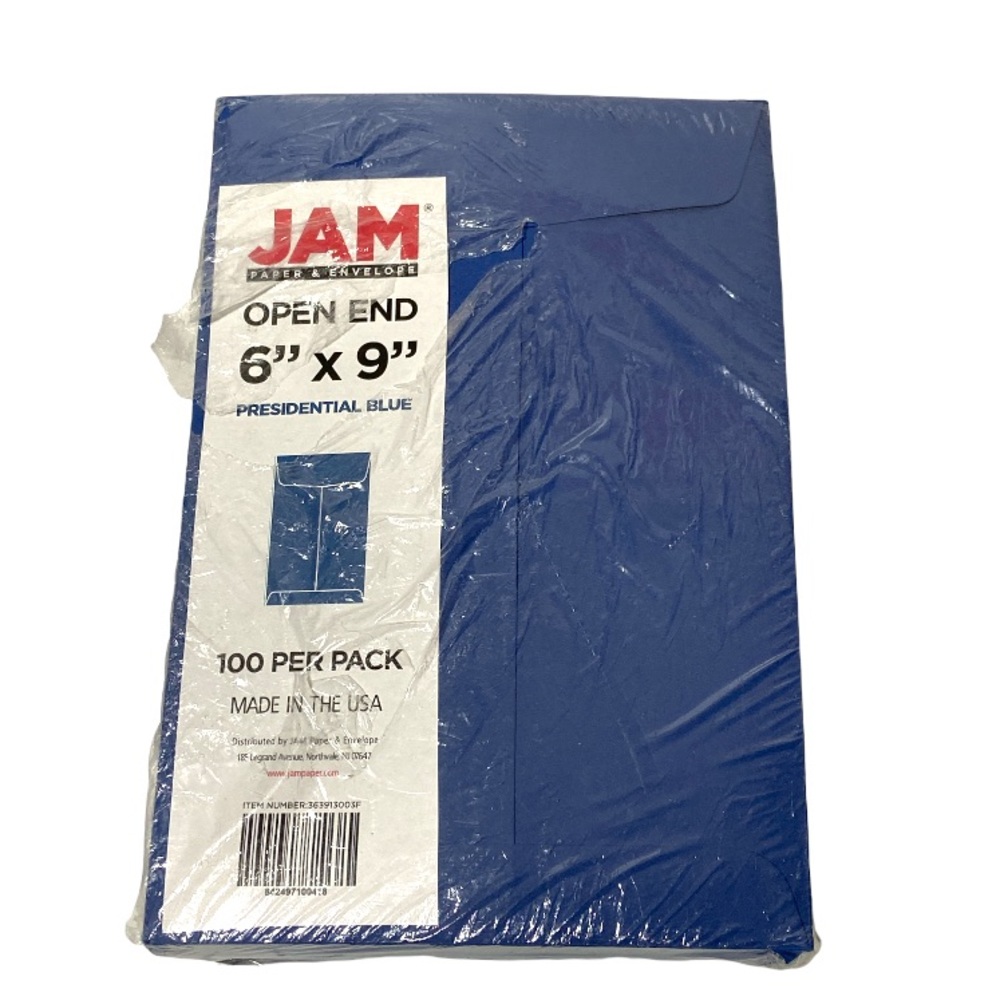 Jam Envelope Open End 100 Pieces 6 inches by 9 inches Presidential Blue